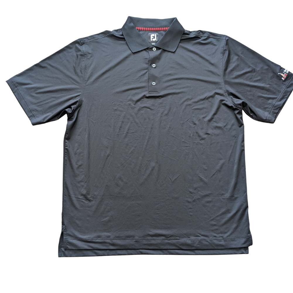 FootJoy FJ Men's XL Black Golf Polo Shirt Stretch Performance Short Sleeve
